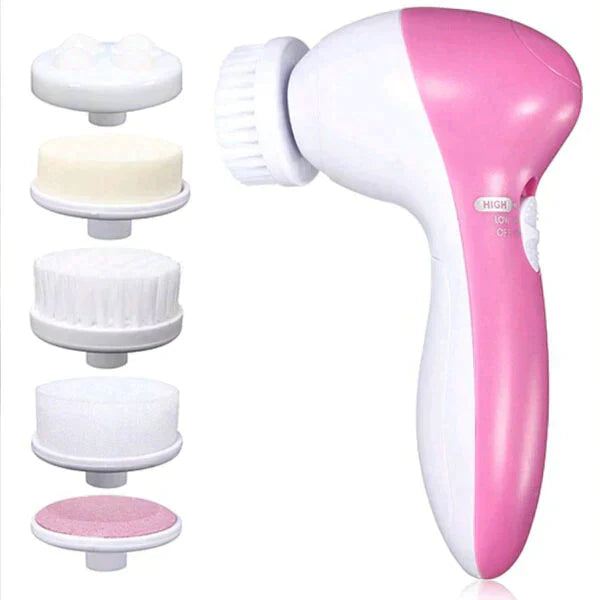 5 In 1 Electric Facial Cleansing Brush Face Wash Brush Body Massager Pore Cleaning Skin Care Tool