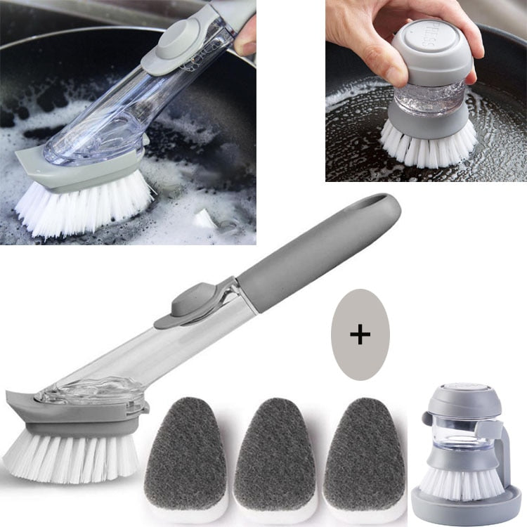 2-IN-1 LONG HANDLE CLEANING BRUSH SOAP DISPENSER